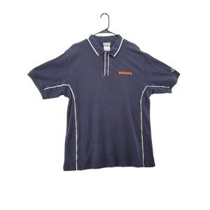 CHICAGO BEARS Shirt Men's Short Sleeve Polo NFL Blue Size Large